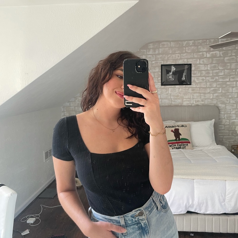 BLACK SQUARENECK BODYSUIT